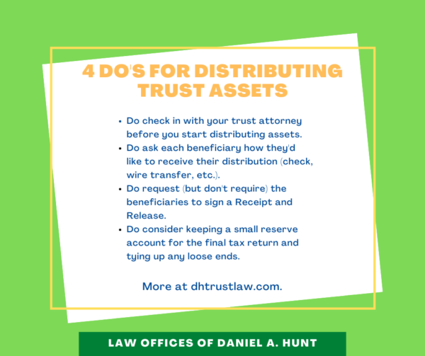 Distributing-Assets-as-Trustee 4 do's for distributing trust assets