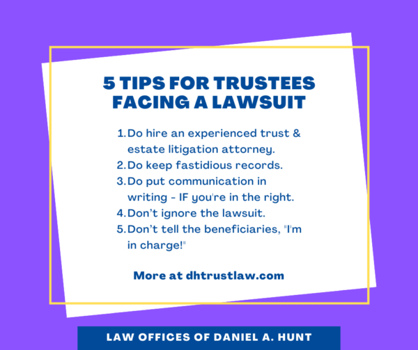 5 Tips for Trustees Facing a Lawsuit