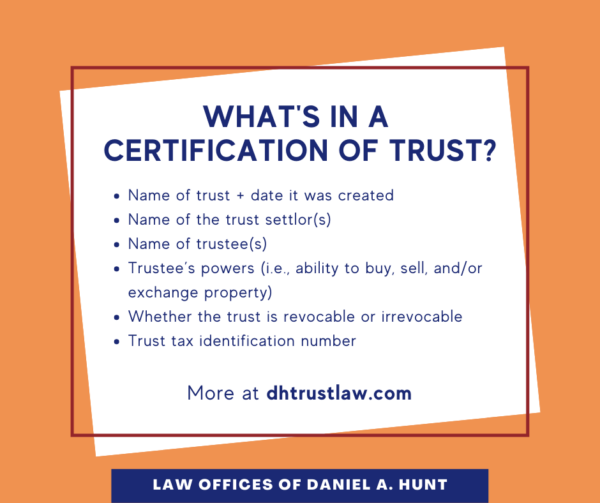 What's in a certification of trust?