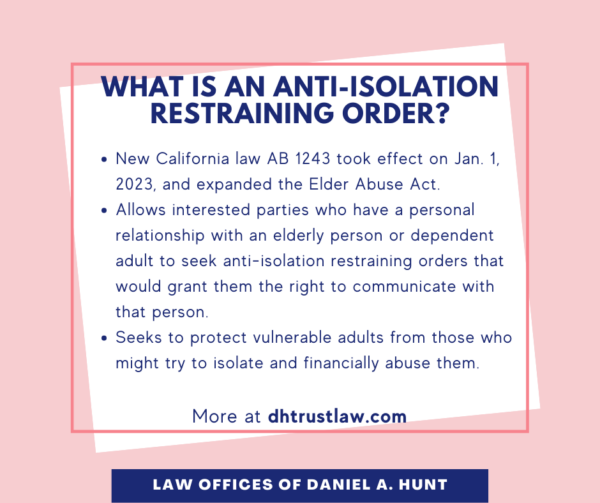 What is an Anti-isolation Restraining Order?