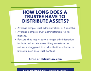 How long does a trustee have to distribute assets?