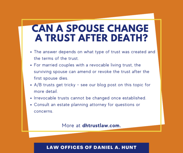 Can a spouse change a trust after death
