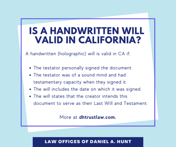 Is a handwritten will valid in CA (1)