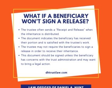 What if a beneficiary won’t sign a release (1)