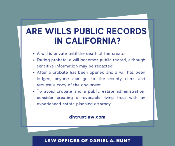 Are Wills Public Records in California