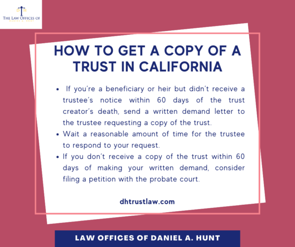 How to Get a Copy of a Trust in California 