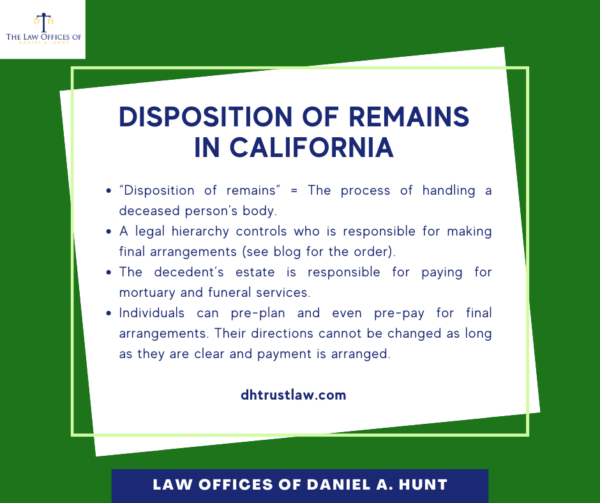 Dispositions of Remains in California