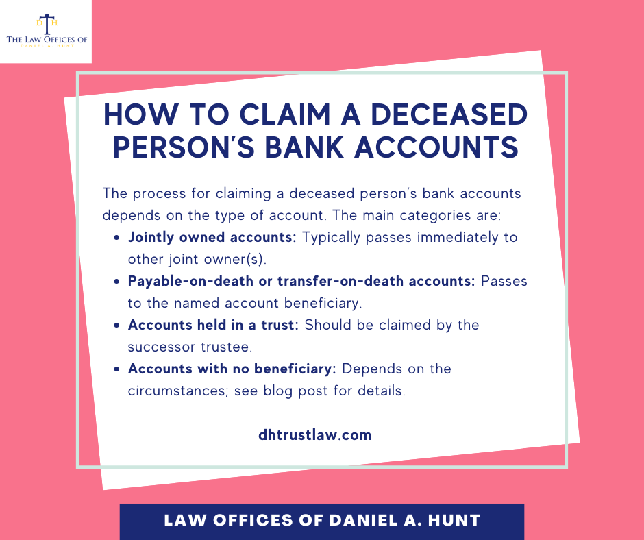 How to claim a deceased person s bank accounts